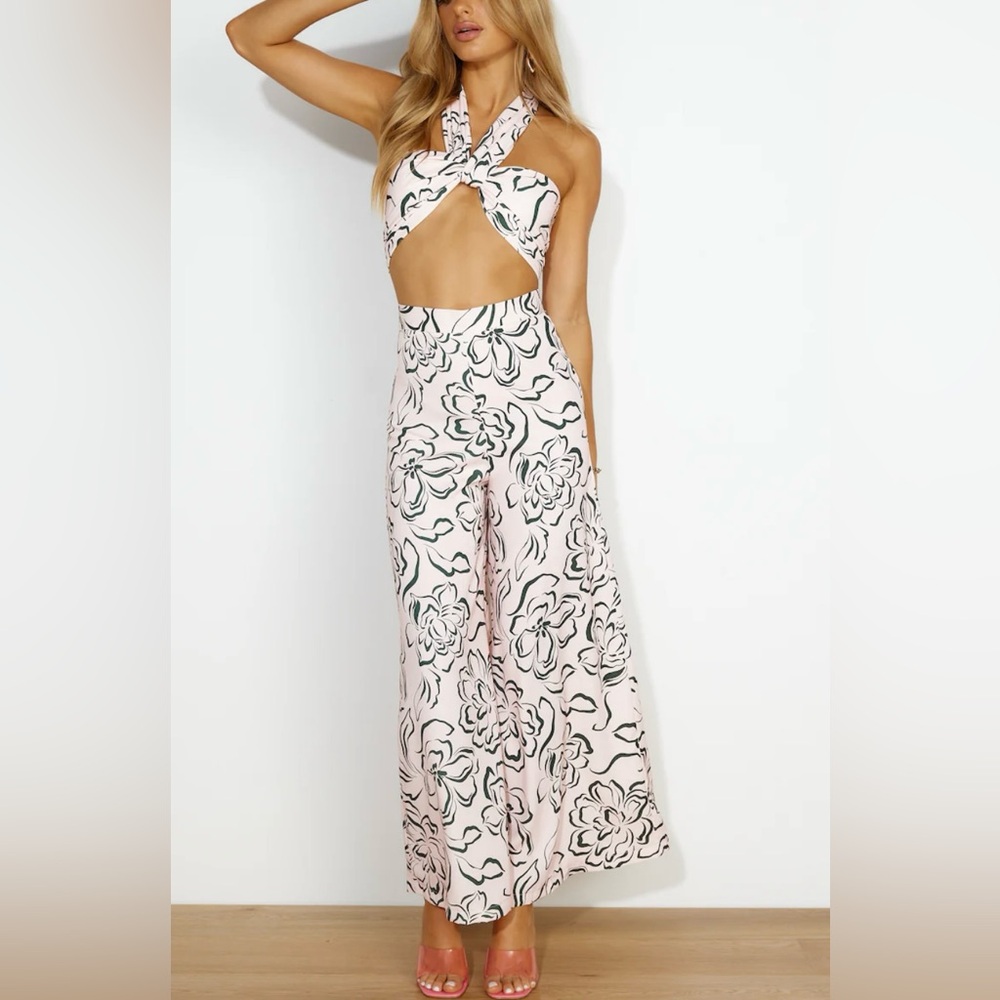 Hello Molly Spill Secrets crop top and wide leg pant set
